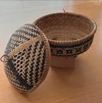 Vintage Bamboe Mand met Deksel, Ophalen, Gebruikt, Overige houtsoorten, Minder dan 50 cm