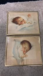 Vintage baby schilderij, Ophalen of Verzenden
