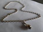 Mooie grof zilveren collier met er aan een bedel ., Ophalen of Verzenden, Zilver