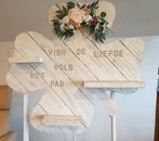 Klavertje 4 Welkoms bord,  met kunstbloemen€10 ', Ophalen of Verzenden, Gebruikt