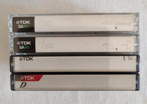 4 TDK cassettebandjes in goede staat 1x muziek opgenomen., Cd's en Dvd's, Cassettebandjes, Gebruikt, Origineel, 2 t/m 25 bandjes