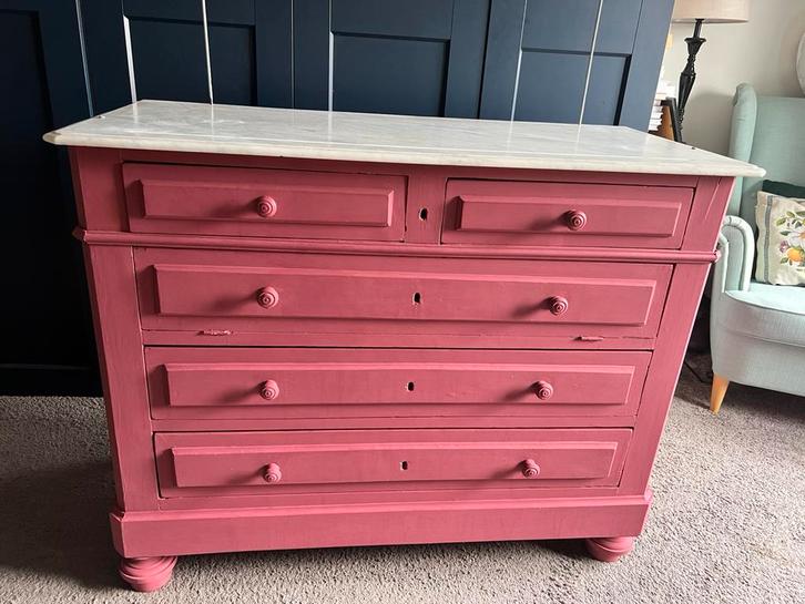 Dressoir met marmerenblad, Huis en Inrichting, Kasten | Ladekasten, Zo goed als nieuw, Minder dan 100 cm, 25 tot 50 cm, Ophalen