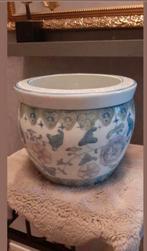 Aziatische bloempot met Chinees design, Rond, Ophalen of Verzenden, Zo goed als nieuw, Balkon