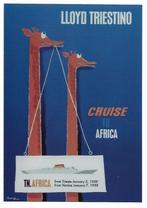 LLOYD TRIESTINO * CRUISE to AFRICA* 1959, Ophalen of Verzenden, Nieuw, Motorboot, Kaart, Foto of Prent