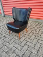Retro vintage zwarte cocktail fauteuil, Huis en Inrichting, Fauteuils, Ophalen of Verzenden, Gebruikt, Minder dan 75 cm, 50 tot 75 cm