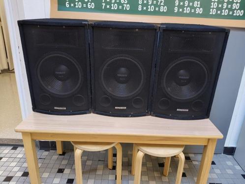 2-WAY SPEAKER - 12" - FULL GRID - 500 W - BLACK, Audio, Tv en Foto, Luidsprekers, Gebruikt, Front, Rear of Stereo speakers, 120 watt of meer
