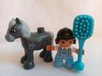 Duplo paard met verzorgster amazone meisje met borstel, Ophalen of Verzenden, Zo goed als nieuw, Duplo