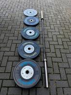 155kg Crossmaxx Competitie bumperplates ,Olympische Barbell, Ophalen, Gebruikt, Halterschijven