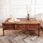 Bamboe rotan tikkie salontafel tuintafel buitentafel, Gebruikt, 50 tot 100 cm, Minder dan 50 cm, 50 tot 100 cm