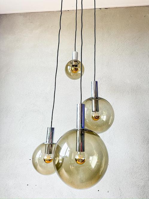 Vintage Glashütte Limburg cascade, Huis en Inrichting, Lampen | Hanglampen, Minder dan 50 cm, Ophalen