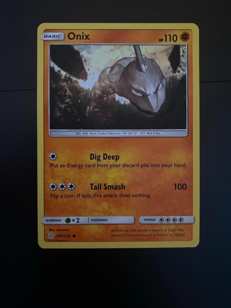 Onix 105/236 Pokémon S&M Cosmic Eclipse Packfresh Mint, Ophalen of Verzenden, Zo goed als nieuw, Losse kaart