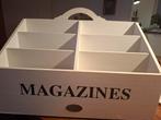 Rivierdale Tijdschriftenhouder Wit - Magazine Rek, Huis en Inrichting, Woonaccessoires | Krantenbakken en Lectuurbakken, Ophalen of Verzenden