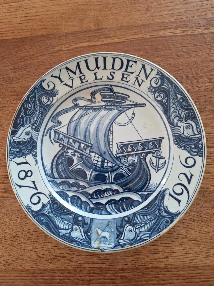Regout Ymuiden/Velsen 1926 Herdenkingsbord, Antiek en Kunst, Antiek | Wandborden en Tegels, Ophalen of Verzenden