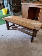Leuk rieten hal bankje met houten onderstel, Ophalen, Zo goed als nieuw, Minder dan 150 cm