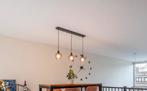 Hanglamp met drie glazen bollen + Calex smart lampen, Ophalen, Zo goed als nieuw, Glas, Minder dan 50 cm