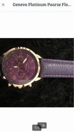 Paarse luxe horloge nieuw.  !!!!, Ophalen, Nieuw, Staal, Overige merken