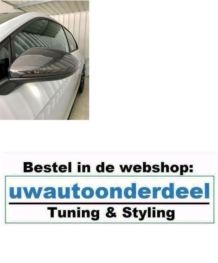 Carbon Look Spiegelkappen Geschikt Voor Vw Golf 7 GTI TDI R2, Auto diversen, Tuning en Styling, Verzenden