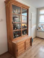 Vitrine kast teak, 200 cm of meer, Zo goed als nieuw, 25 tot 50 cm, 50 tot 100 cm