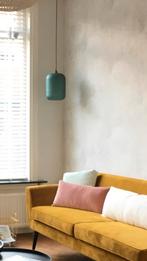 Moderne Hanglamp matglas groen, Ophalen of Verzenden, Zo goed als nieuw