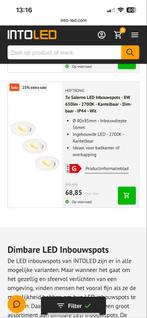 3x LED Inbouwspots + Dimmer - HOFTRONIC Salermo, Huis en Inrichting, Lampen | Spots, Metaal of Aluminium, Nieuw, Ophalen of Verzenden