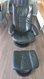 Stressles fauteuil + hocker en extra ring verhoging, Ophalen, Gebruikt, 50 tot 75 cm, Leer