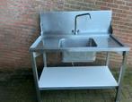RVS tafel met spoelbak en kraan, Huis en Inrichting, Keuken | Keukenelementen, Ophalen, Gebruikt, 50 tot 100 cm, Minder dan 100 cm