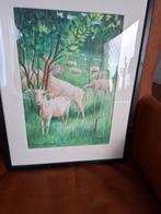 Aquarel Schapen in Schiebroekse Park, Ophalen of Verzenden