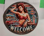 Pin up vintage garage mancave metalen bord, Ophalen of Verzenden, Gebruikt, Reclamebord