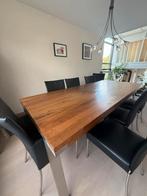 Grote Eetkamertafel - Noestig Noten & RVS Poten, Huis en Inrichting, Tafels | Eettafels, Gebruikt, 100 tot 150 cm, 200 cm of meer