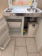 Compacte keukenunit met spoelbak en kookplaat, Ophalen, Gebruikt, Wit, Enkelwandige keuken