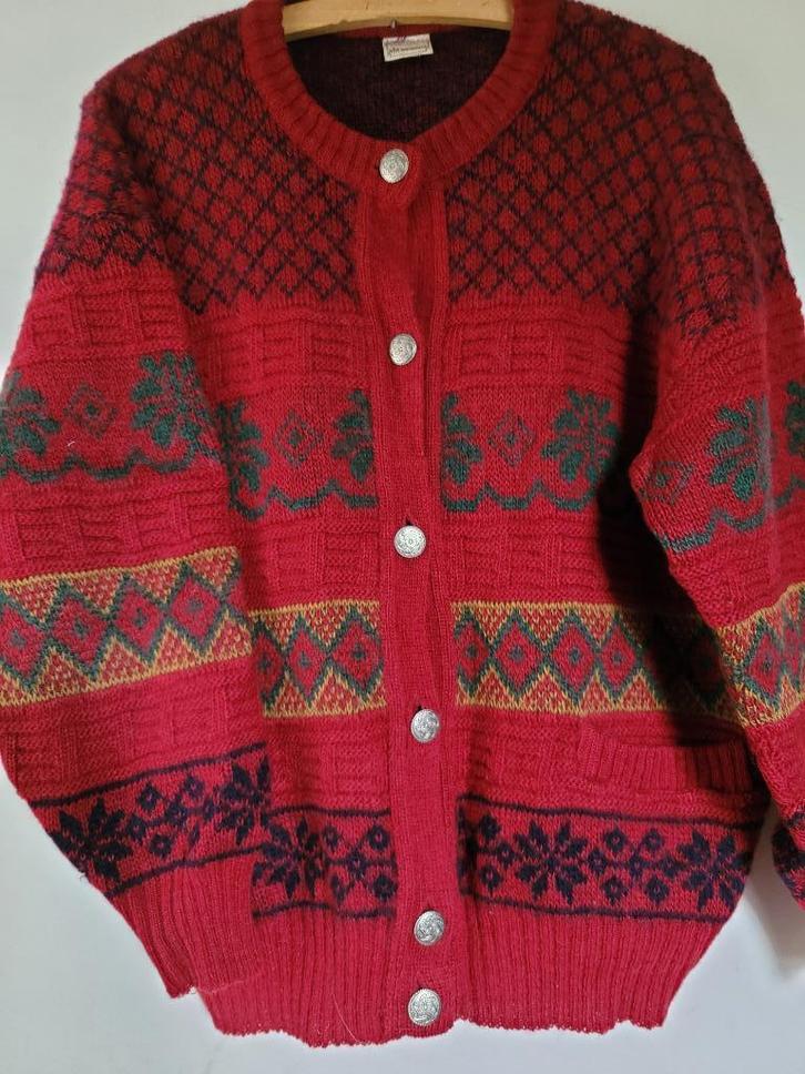 Wollen WALBUSCH (Sigursson) VEST Maat: 58, Kleding | Heren, Truien en Vesten, Gedragen, Maat 56/58 (XL), Rood, Ophalen of Verzenden