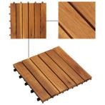 Terrastegels acaciahout 30 x 30 cm verticaal patroon 10 pcs, Tuin en Terras, Nieuw, Ophalen of Verzenden, 10 m² of meer, Hout
