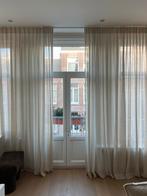 Linnen gordijnen met rails - Zeer goede staat, Huis en Inrichting, Stoffering | Gordijnen en Lamellen, Ophalen, Zo goed als nieuw