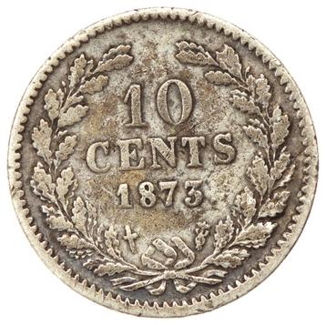 Willem 3 - zeldzame mooie 10 Cents zilver 1873 fr+ (5981   beschikbaar voor biedingen