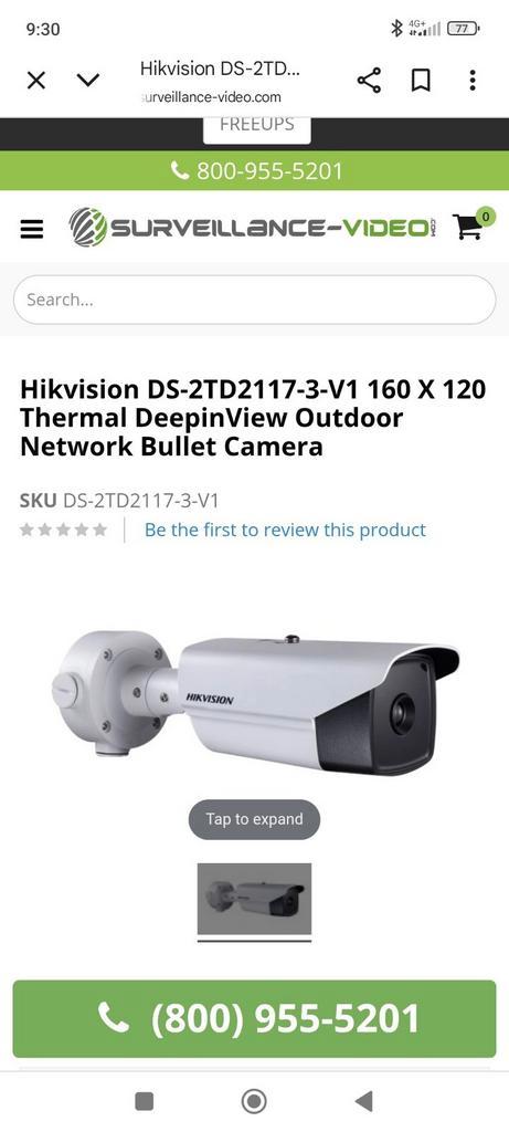 Hikvision thermal camera ds-2td2117-3/v1, Audio, Tv en Foto, Videocamera's Digitaal, Nieuw, Overige merken, Minder dan 8x, Ophalen of Verzenden
