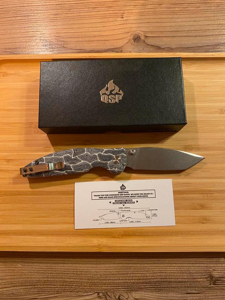 QSP Knife Turtle Punk QS158-B1 Stonewashed zakmes, Caravans en Kamperen, Kampeergereedschap, Nieuw, Ophalen of Verzenden