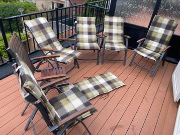 6 tuinstoelen met kussens beschikbaar voor biedingen