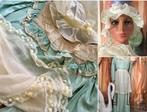 Antieke jurk met bonnet melkmeisje theater brocante, Antiek en Kunst, Antiek | Kleding en Accessoires, Dames, Verzenden