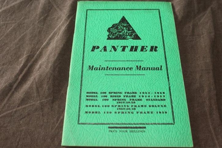 Panther 100 120 1954 - 1959 motorcycle maintenance manual, Motoren, Handleidingen en Instructieboekjes, Overige merken, Ophalen of Verzenden