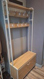 Vasagle kapstok met schoenenkast, eikenwit, in prima staat, Ophalen, Gebruikt, Minder dan 100 cm, Metaal