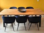 6x Eetkamerstoelen Velvet Zwart, Ophalen, Zwart, Zo goed als nieuw, Stof