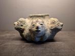 Oude Aardewerk pot met 6 hoofden, Antiek en Kunst, Antiek | Keramiek en Aardewerk, Ophalen of Verzenden