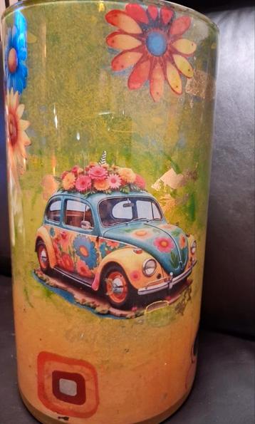 Retro Vaas Kever/Volkswagen + Glas beschikbaar voor biedingen