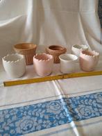 7x bloempotjes, Huis en Inrichting, Woonaccessoires | Vazen, Gebruikt, Wit, Aardewerk of Porselein, Ophalen of Verzenden