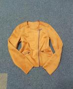 Dames elegante jas suède look, Ophalen of Verzenden, Zo goed als nieuw, Maat 36 (S), Geel