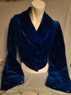 Vintage blauw fluweel jasje colbert Maat M, Maat 38/40 (M), Blauw, Ophalen of Verzenden, Zo goed als nieuw