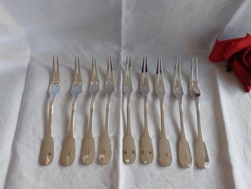 Christofle Cluny 9 verzilverde vorkjes voor kreeft krab beschikbaar voor biedingen
