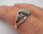 Zilveren vintage unisex ring walvis maat 19,5 nr.1050, Sieraden, Tassen en Uiterlijk, Ringen, Zo goed als nieuw, Zilver, Dame of Heer