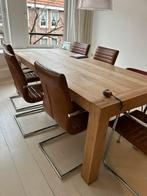 Gratis houten tafel 2.18 x 100, Ophalen, Gebruikt, Rechthoekig, 50 tot 100 cm