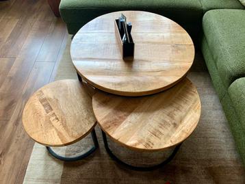 Set van 3 Teakhouten Salontafels - Nesting beschikbaar voor biedingen